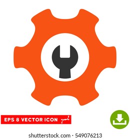 Service Tools EPS vector pictograph. Illustration style is flat iconic bicolor orange and gray symbol on white background.