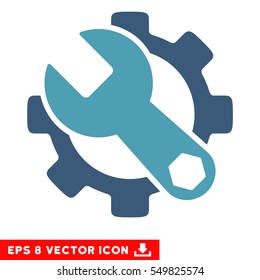 Service Tools EPS vector pictograph. Illustration style is flat iconic bicolor cyan and blue symbol on white background.