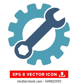 Service Tools EPS vector pictograph. Illustration style is flat iconic bicolor cyan and blue symbol on white background.