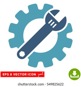 Service Tools EPS vector pictograph. Illustration style is flat iconic bicolor cyan and blue symbol on white background.