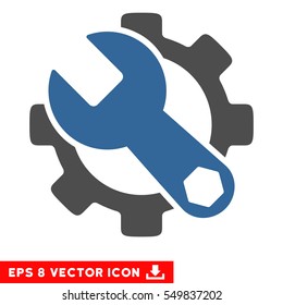 Service Tools EPS vector pictograph. Illustration style is flat iconic bicolor cobalt and gray symbol on white background.