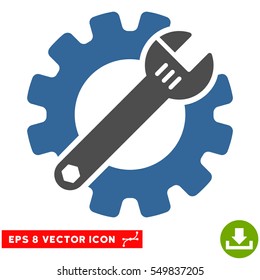 Service Tools EPS vector pictograph. Illustration style is flat iconic bicolor cobalt and gray symbol on white background.