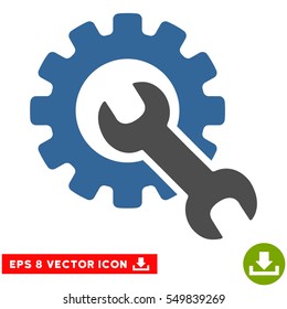 Service Tools EPS vector pictograph. Illustration style is flat iconic bicolor cobalt and gray symbol on white background.