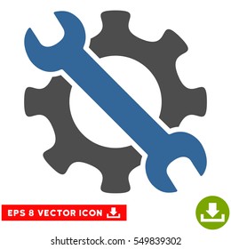 Service Tools EPS vector pictograph. Illustration style is flat iconic bicolor cobalt and gray symbol on white background.