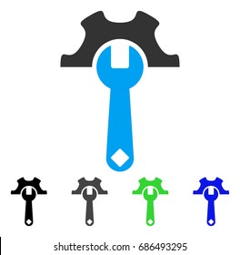 Service Tools flat vector icon. Colored service tools gray, black, blue, green icon variants. Flat icon style for application design.