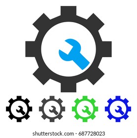 Service Tools flat vector icon. Colored service tools gray, black, blue, green icon variants. Flat icon style for graphic design.