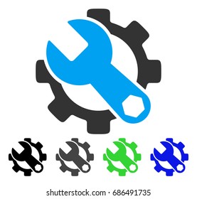 Service Tools flat vector pictogram. Colored service tools gray, black, blue, green icon versions. Flat icon style for graphic design.