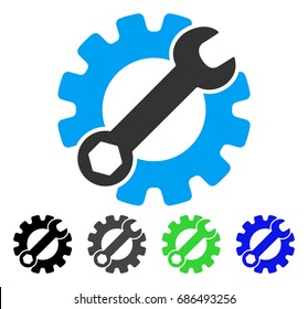 Service Tools flat vector pictogram. Colored service tools gray, black, blue, green icon versions. Flat icon style for application design.