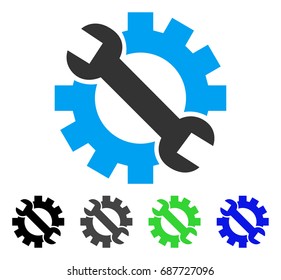 Service Tools flat vector pictogram. Colored service tools gray, black, blue, green pictogram versions. Flat icon style for application design.
