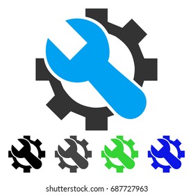 Service Tools flat vector pictogram. Colored service tools gray, black, blue, green icon versions. Flat icon style for graphic design.