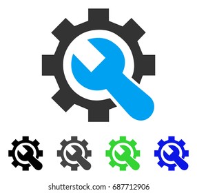 Service Tools flat vector pictograph. Colored service tools gray, black, blue, green pictogram versions. Flat icon style for graphic design.
