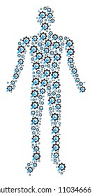 Service tools human representation. Vector service tools icons are arranged into male combination.