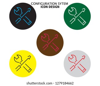 Service Tools icon with bonus setup tools symbols. Vector illustration style is flat iconic cobalt and cyan symbols on white background