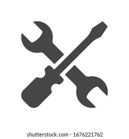 Icono de herramientas de servicio en el fondo blanco aislado. Ilustración vectorial.