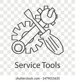 Service tools icon on transparency background. Vector illustration.