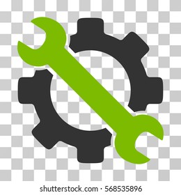 Service Tools icon. Vector illustration style is flat iconic bicolor symbol, eco green and gray colors, transparent background. Designed for web and software interfaces.