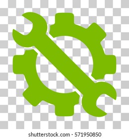 Service Tools icon. Vector illustration style is flat iconic symbol, eco green color, transparent background. Designed for web and software interfaces.
