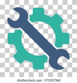 Service Tools icon. Vector illustration style is flat iconic bicolor symbol, cobalt and cyan colors, transparent background. Designed for web and software interfaces.