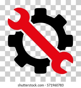Service Tools icon. Vector illustration style is flat iconic bicolor symbol, intensive red and black colors, transparent background. Designed for web and software interfaces.