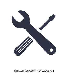 Service Tools icon. Vector pictogram style is a flat bicolor symbol, soft blue colors, chess transparent background. Designed for software and web interface toolbars and menus