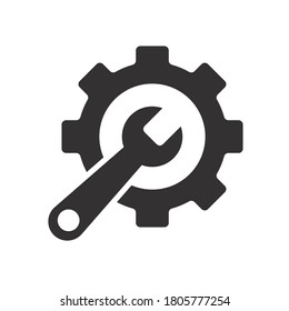 Service Tools icon. Vector pictogram style is a flat black symbol with transparent background. Designed for software and web interface toolbars and menus. EPS 10