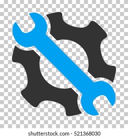 Service Tools icon. Vector pictogram style is a flat bicolor symbol, blue and gray colors, chess transparent background. Designed for software and web interface toolbars and menus.