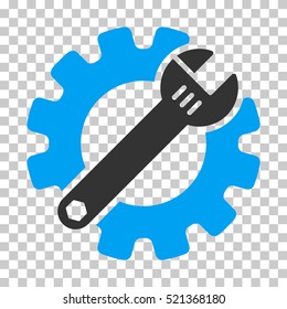 Service Tools icon. Vector pictogram style is a flat bicolor symbol, blue and gray colors, chess transparent background. Designed for software and web interface toolbars and menus.