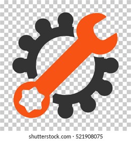 Service Tools icon. Vector pictogram style is a flat bicolor symbol, orange and gray colors, chess transparent background. Designed for software and web interface toolbars and menus.