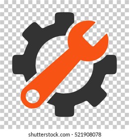 Service Tools icon. Vector pictogram style is a flat bicolor symbol, orange and gray colors, chess transparent background. Designed for software and web interface toolbars and menus.