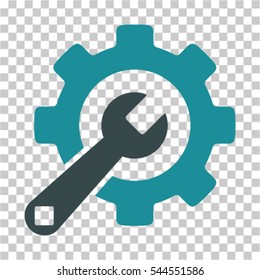 Service Tools icon. Vector pictogram style is a flat bicolor symbol, soft blue colors, chess transparent background. Designed for software and web interface toolbars and menus.