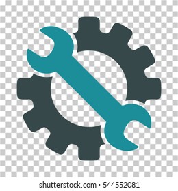 Service Tools icon. Vector pictogram style is a flat bicolor symbol, soft blue colors, chess transparent background. Designed for software and web interface toolbars and menus.