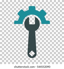 Service Tools icon. Vector pictogram style is a flat bicolor symbol, soft blue colors, chess transparent background. Designed for software and web interface toolbars and menus.