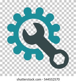 Service Tools icon. Vector pictogram style is a flat bicolor symbol, soft blue colors, chess transparent background. Designed for software and web interface toolbars and menus.
