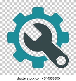 Service Tools icon. Vector pictogram style is a flat bicolor symbol, soft blue colors, chess transparent background. Designed for software and web interface toolbars and menus.