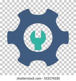 Service Tools icon. Vector pictogram style is a flat bicolor symbol, cobalt and cyan colors, chess transparent background. Designed for software and web interface toolbars and menus.