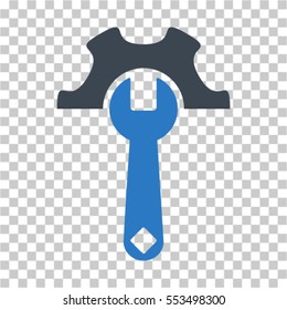 Service Tools icon. Vector pictogram style is a flat bicolor symbol, smooth blue colors, chess transparent background. Designed for software and web interface toolbars and menus.
