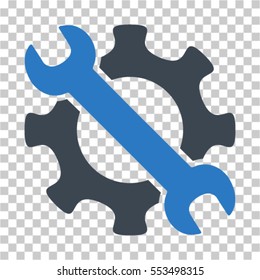 Service Tools icon. Vector pictogram style is a flat bicolor symbol, smooth blue colors, chess transparent background. Designed for software and web interface toolbars and menus.