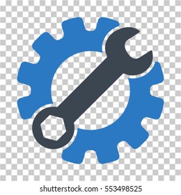 Service Tools icon. Vector pictogram style is a flat bicolor symbol, smooth blue colors, chess transparent background. Designed for software and web interface toolbars and menus.