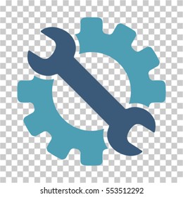 Service Tools icon. Vector pictogram style is a flat bicolor symbol, cyan and blue colors, chess transparent background. Designed for software and web interface toolbars and menus.