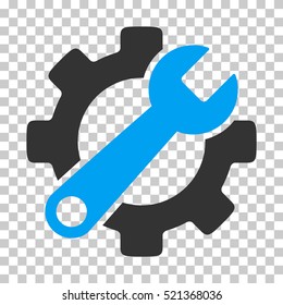 Service Tools icon. Vector pictograph style is a flat bicolor symbol, blue and gray colors, chess transparent background. Designed for software and web interface toolbars and menus.