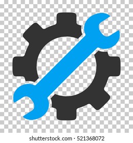 Service Tools icon. Vector pictograph style is a flat bicolor symbol, blue and gray colors, chess transparent background. Designed for software and web interface toolbars and menus.