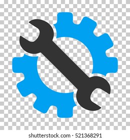 Service Tools icon. Vector pictograph style is a flat bicolor symbol, blue and gray colors, chess transparent background. Designed for software and web interface toolbars and menus.