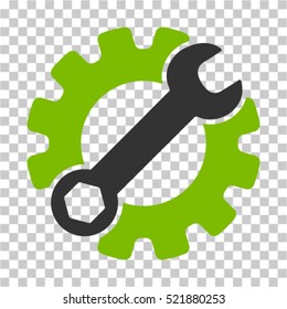 Service Tools icon. Vector pictograph style is a flat bicolor symbol, eco green and gray colors, chess transparent background. Designed for software and web interface toolbars and menus.