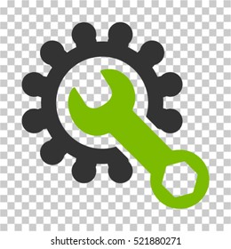 Service Tools icon. Vector pictograph style is a flat bicolor symbol, eco green and gray colors, chess transparent background. Designed for software and web interface toolbars and menus.