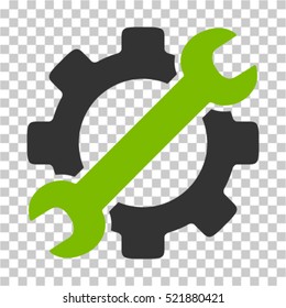 Service Tools icon. Vector pictograph style is a flat bicolor symbol, eco green and gray colors, chess transparent background. Designed for software and web interface toolbars and menus.