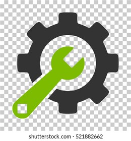 Service Tools icon. Vector pictograph style is a flat bicolor symbol, eco green and gray colors, chess transparent background. Designed for software and web interface toolbars and menus.