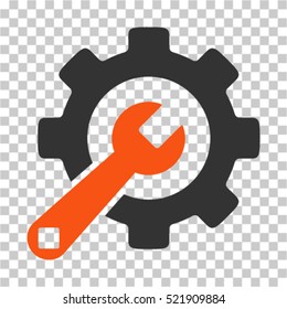 Service Tools icon. Vector pictograph style is a flat bicolor symbol, orange and gray colors, chess transparent background. Designed for software and web interface toolbars and menus.