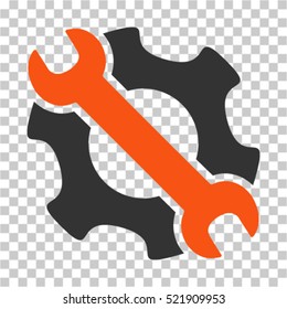 Service Tools icon. Vector pictograph style is a flat bicolor symbol, orange and gray colors, chess transparent background. Designed for software and web interface toolbars and menus.
