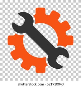 Service Tools icon. Vector pictograph style is a flat bicolor symbol, orange and gray colors, chess transparent background. Designed for software and web interface toolbars and menus.