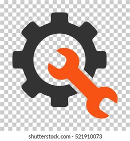 Service Tools icon. Vector pictograph style is a flat bicolor symbol, orange and gray colors, chess transparent background. Designed for software and web interface toolbars and menus.